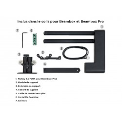 Contenu du colis pour le FLUX Rotary 2.0 pour Beambox et Beambox PRO