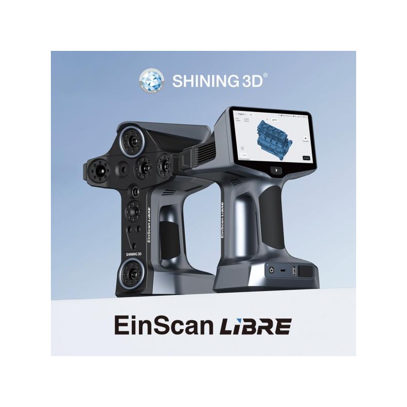 Scanner 3D Shining 3D Einscan Libre vue des capteurs et de l'écran