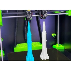 Imprimante 3D Volumic3D EXO42+ IDRE vue de la chambre d'impression avec 2 pièces