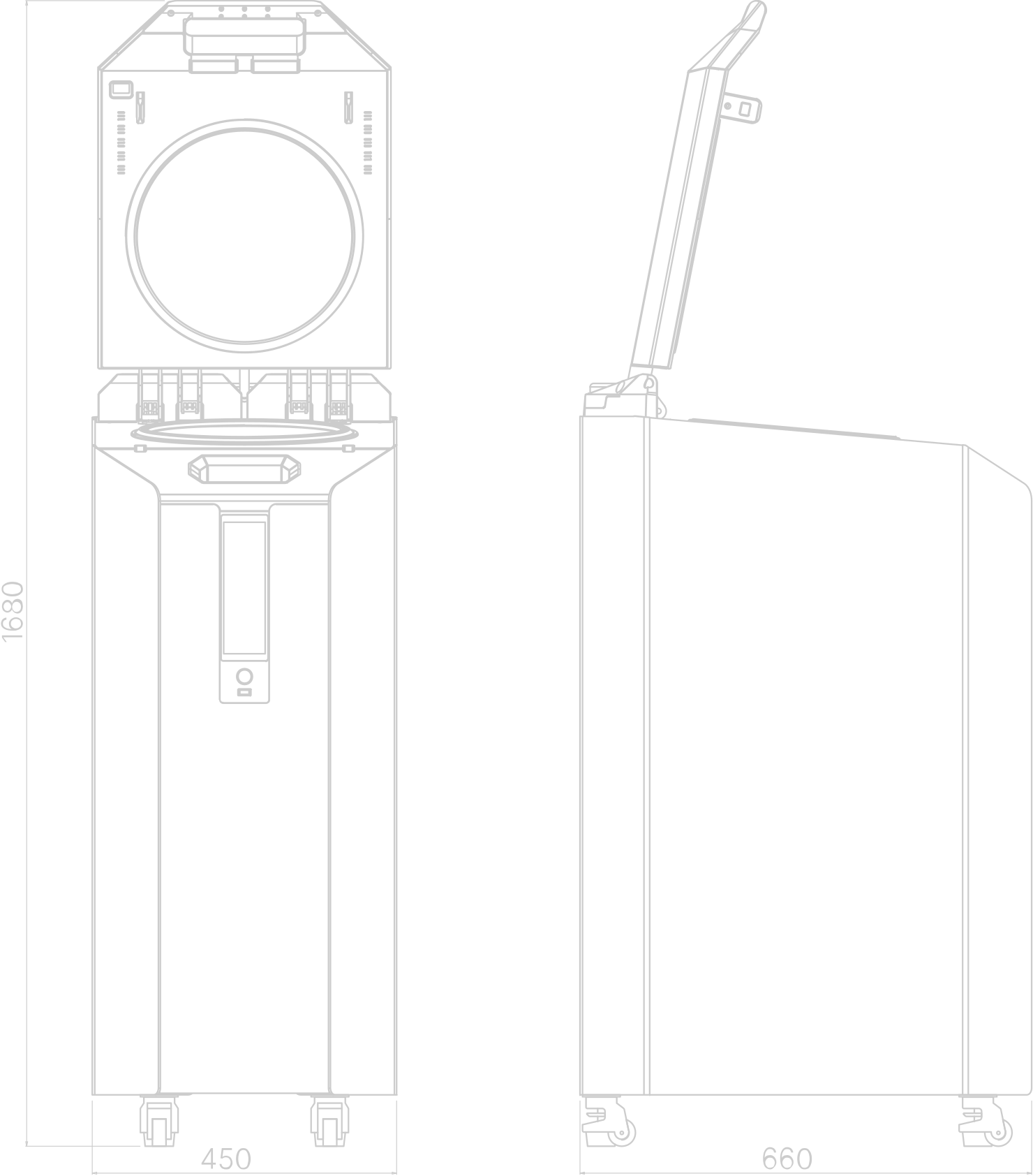 Dimensions externe de la machine ASM VX1